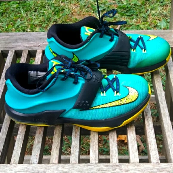 Nike Shoes Classic Kd Aqua Blue Yellow Lime Size 45 Or 65